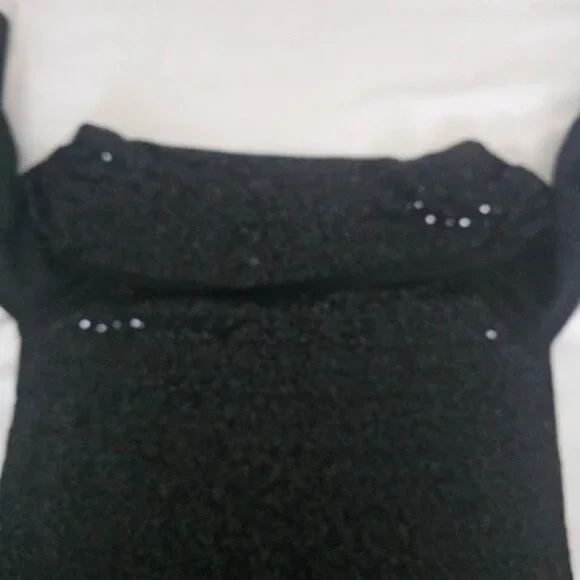 White House Black Market Cashmere Blend Sparkly Off-Shoulder Pullover Sweater S - Picture 4 of 11